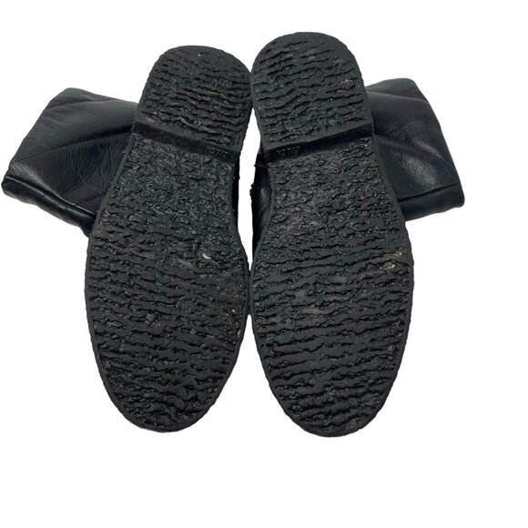 Silga Women's 9D Leather Lined Black Winter Boots Vintage Retro Zip Mid Calf - Picture 7 of 11